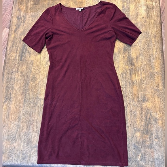 Charlotte Russe Dresses & Skirts - Charlotte Russe Burgundy Faux Suede Bodycon Dress | XS | Made in USA